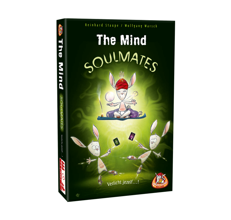 The Mind Soulmates - kaartspel, groene doos met 3 konijnen.