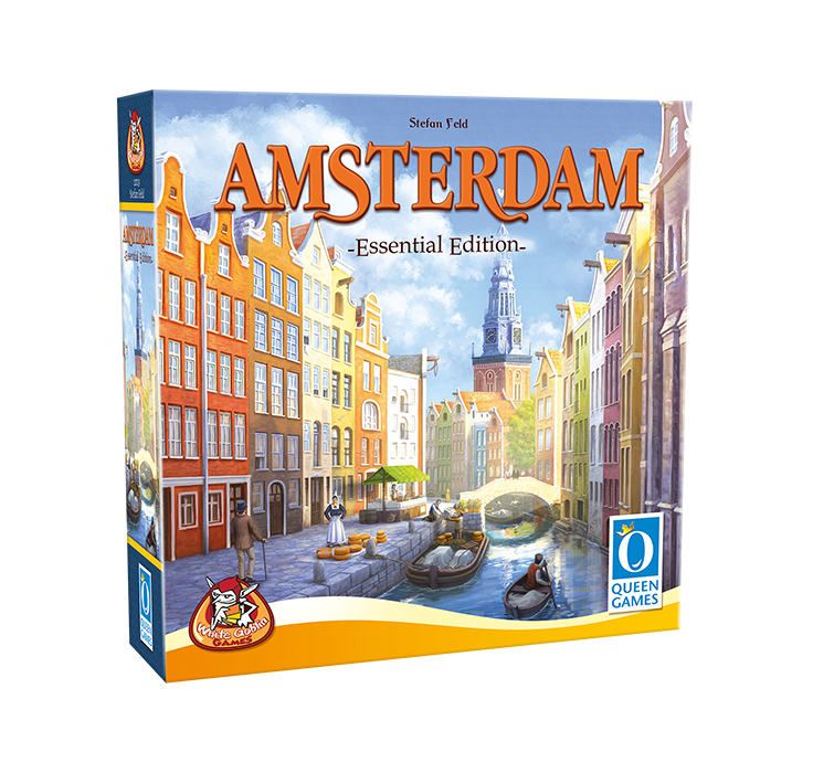 Amsterdam_Essential_Edition_Strategisch_Expertspel_White Goblin Games_ een plaatje van de grachten tussen de huizen door in Amsterdam