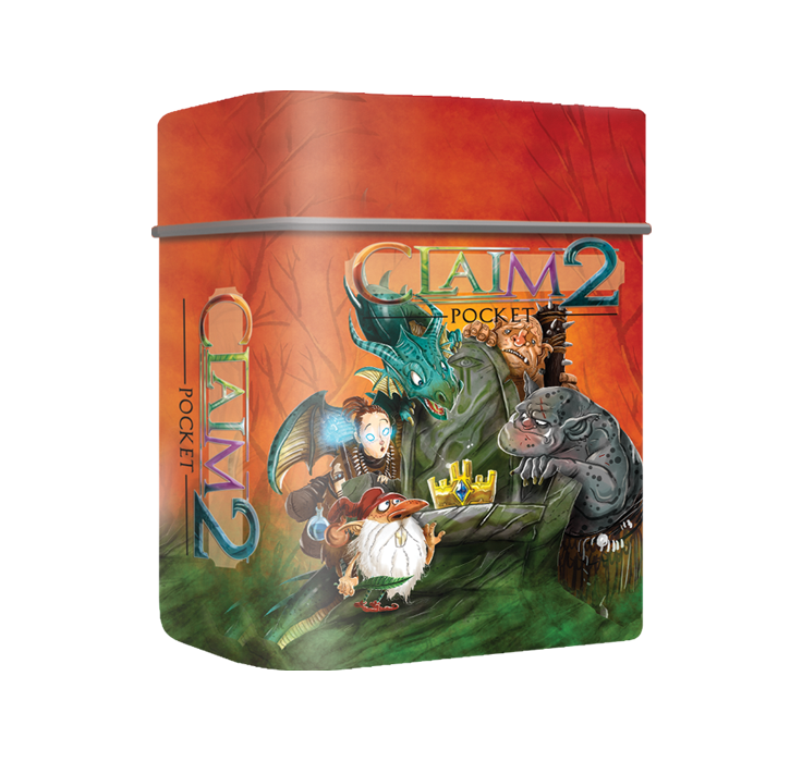 Claim_2_Pocket_Kaartspel_White Goblin Games rood groen blikje met monsters afgebeeld
