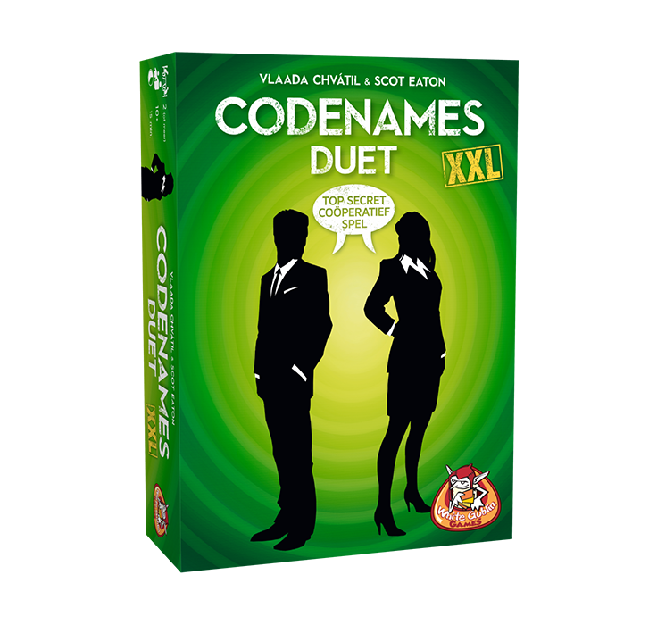 Codenames Duet XXL is een extra groot Partyspel voor grote groepen van White Goblin Games