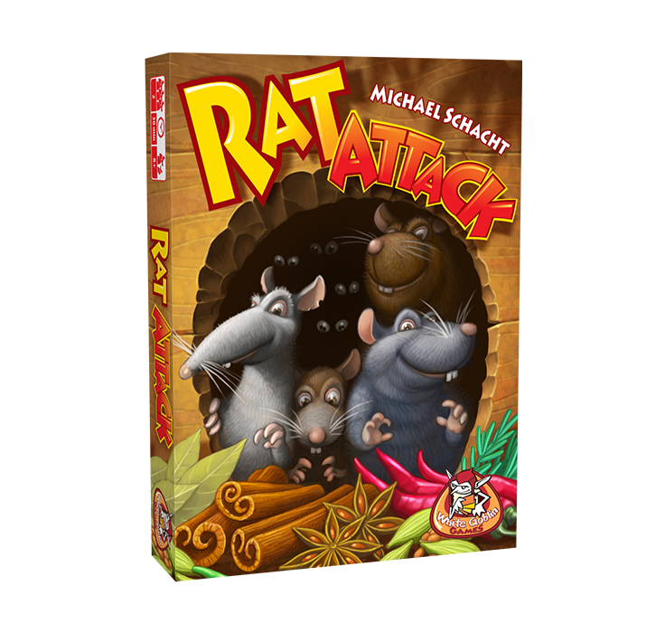 Rat Attack is een Familiespel met ratten in de hoofdrol van White Goblin Games