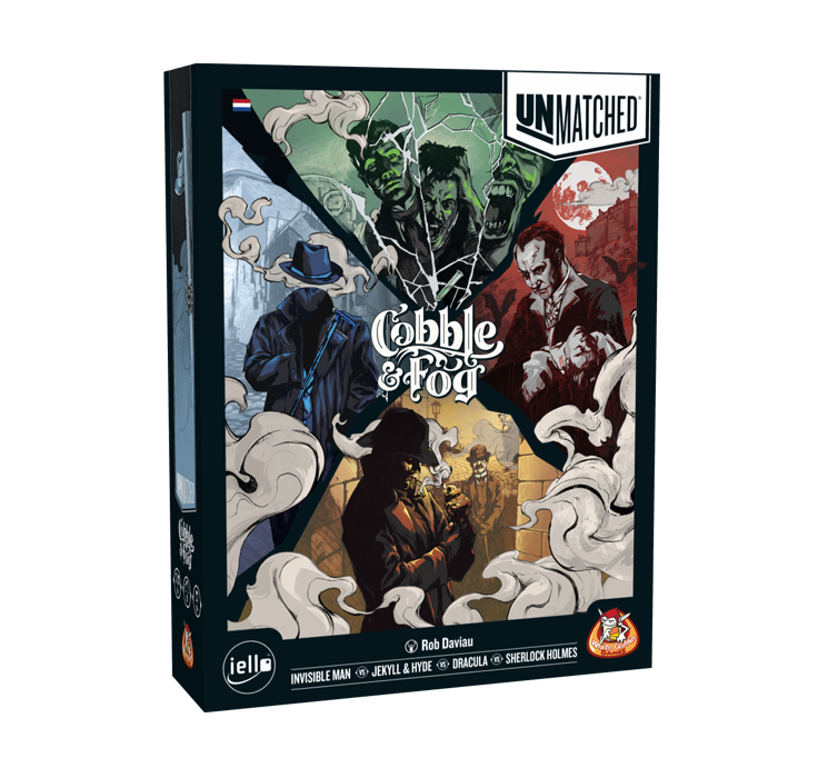 Unmatched Gobble & Fog neemt je mee naar het Engeland van Sherlock Holmes en Jekyll & Hyde in een familiespel van White Goblin Games